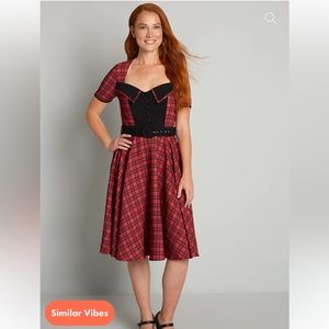 Love You Like Plaid ModCloth Swing Dress Small